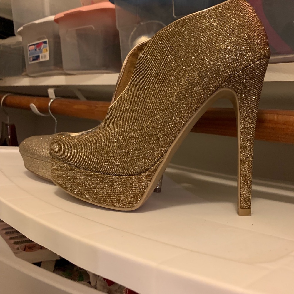Gold ankle boots